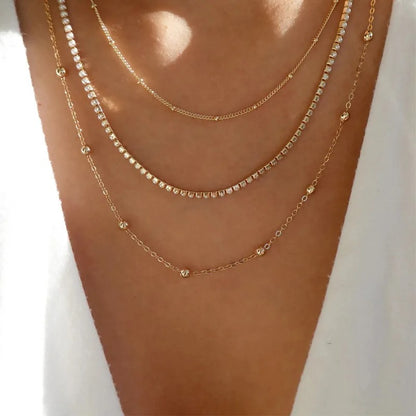 Exaggerated Full Crystal Heart Pendant Necklace For Women Fashion Gold Color Geometry Chain Necklaces Party Jewelry
