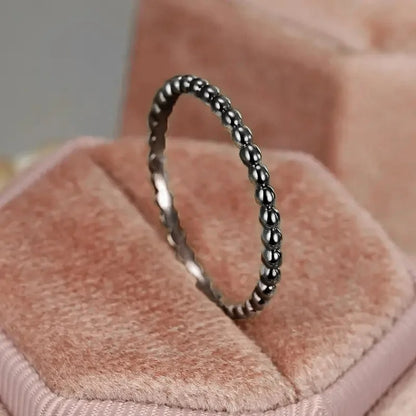 Minimalist Rings for Women Beads Band Design Exquisite Finger-rings Everyday Female Accessory Statement Jewelry