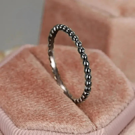 Minimalist Rings for Women Beads Band Design Exquisite Finger-rings Everyday Female Accessory Statement Jewelry