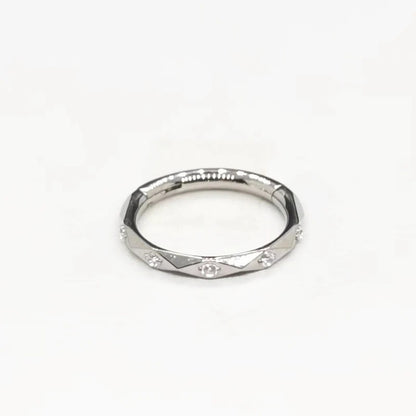 G23 Titanium Zircon Clicker Hoop 16G Nose Septum Helix Jewelry