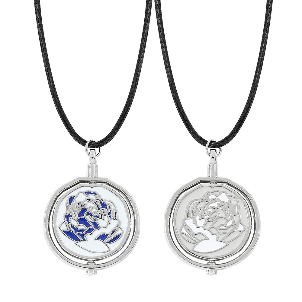 Arcane Season 2 Ekko & Jinx Necklace Anime Rotating Blue Pink Pendant