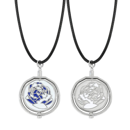 Arcane Season 2 Ekko & Jinx Necklace Anime Rotating Blue Pink Pendant