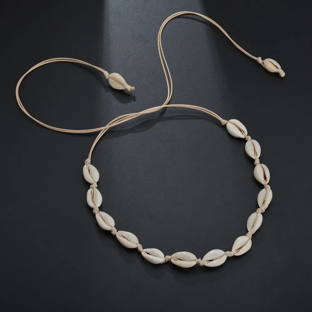 Beach Bohemian Shell Choker Necklaces For Women Girls Summer Fashion Jewelry Chained Shell Pendants Necklace
