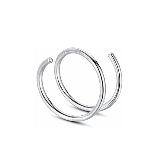 1pcs Stainless Steel Double Nose Ring Spiral Nose Septum Piercing for Women Nostril Jewelry