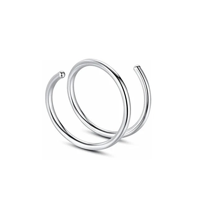 1pcs Stainless Steel Double Nose Ring Spiral Nose Septum Piercing for Women Nostril Jewelry