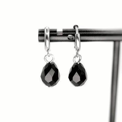 Red & Black Gem Dangle Earrings Women Gothic Crystal Jewelry