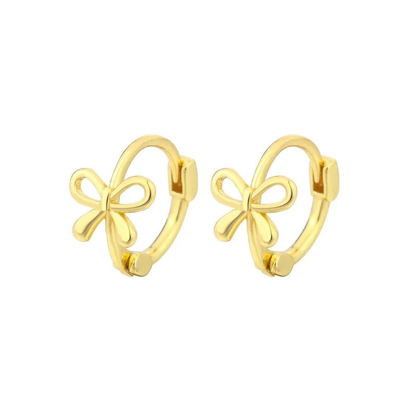 Fashion Vintage Bow-knot Hoop Earrings For Women Silver Color Metal Hypoallergenic Chic Aesthetic Korean Jewelry Party Gifts