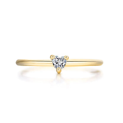 Rings For Women Little Heart Shaped Gold Color Wedding Engagement Dainty Ring Jewellry Zircon Romantic Fashion Jewelry KBR014-M