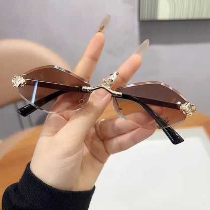 Frameless Rhombus Sunglasses for Women UV400
