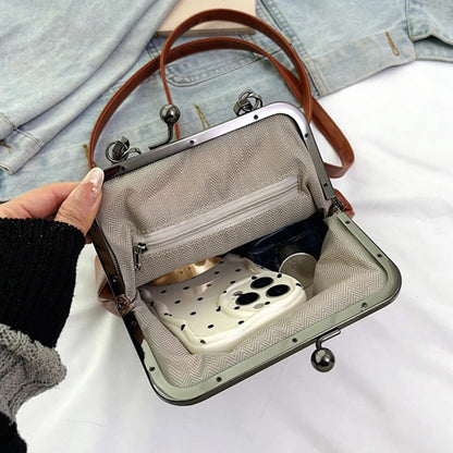 Vintage Brown PU Leather Handbag Designer Shell Shoulder & Crossbody Bag for Women