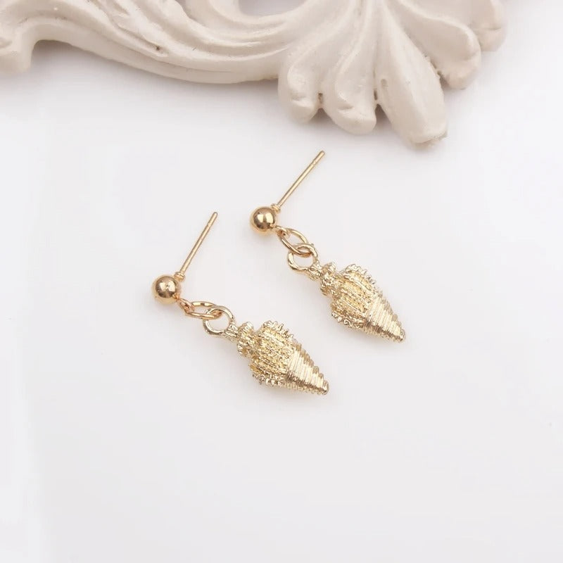 Natural Shell Conch Drop Earrings For Women Beach Small Gold Color Wedding Jewelry Gift