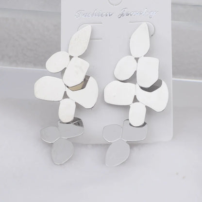 Long Multi-Layer Hanging Earrings Irregular Metal Drop Women