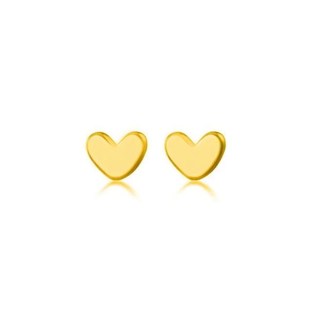 Minimalist Sterling Silver Mini Heart Stud Earrings for Women
