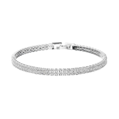 Miallo Austrian Crystal Chain Bracelet Slim Wedding Jewelry for Women