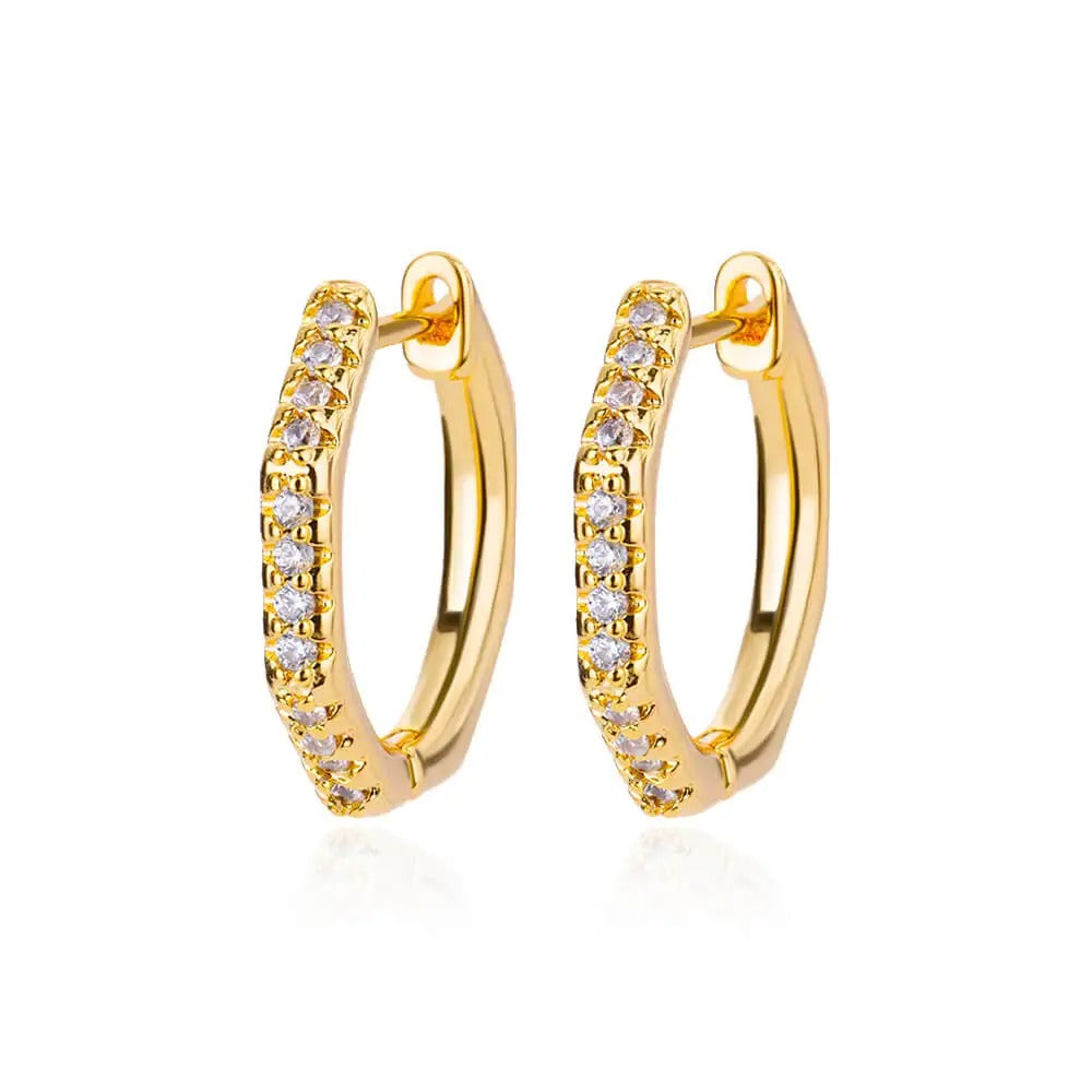 Trending Blue Zircon Oval Hoop Earrings Women Wedding Party Gift