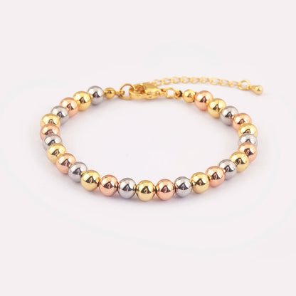 Retro Punk Colorful Beads Charm Bracelet Adjustable for Women