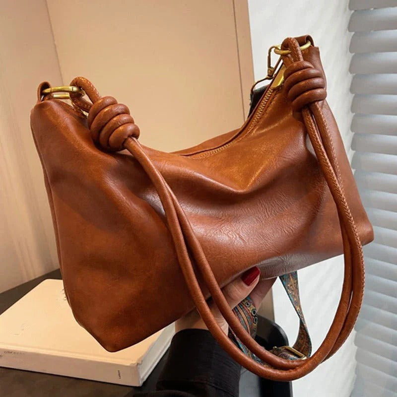 High-End Soft Leather Women’s Geometric Shoulder Crossbody Bag