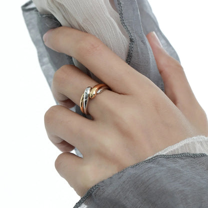 Sterling Silver Irregular Wave Ring Stackable Adjustable for Women