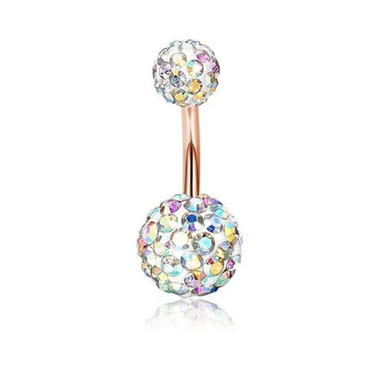 Surgical Stainless Steel Belly Button Rings for Women Girls Body Piercing with Gold Plated Brass Flower