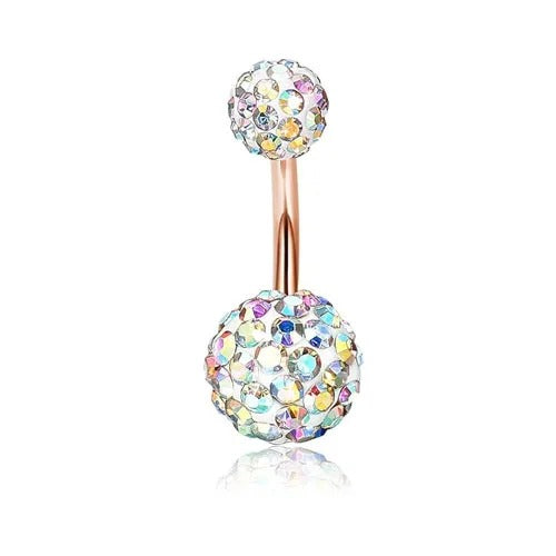 Surgical Stainless Steel Belly Button Rings for Women Girls Body Piercing with Gold Plated Brass Flower