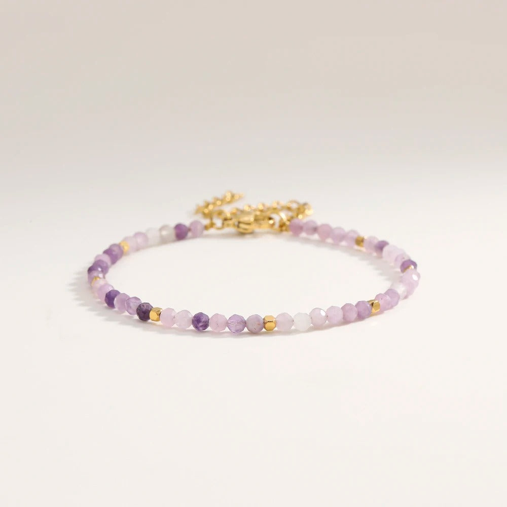 Faceted African Nature Stone Bracelet Women Gold Plated Jewelry