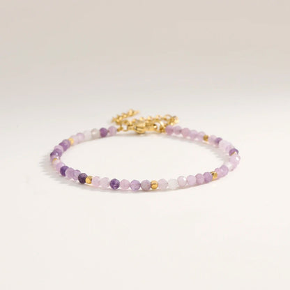 Faceted African Nature Stone Bracelet Women Gold Plated Jewelry