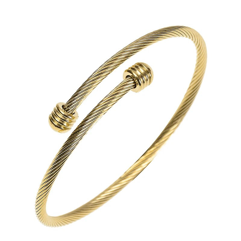 Stainless Steel Open Bracelet Unisex Waterproof Fashion Jewelry