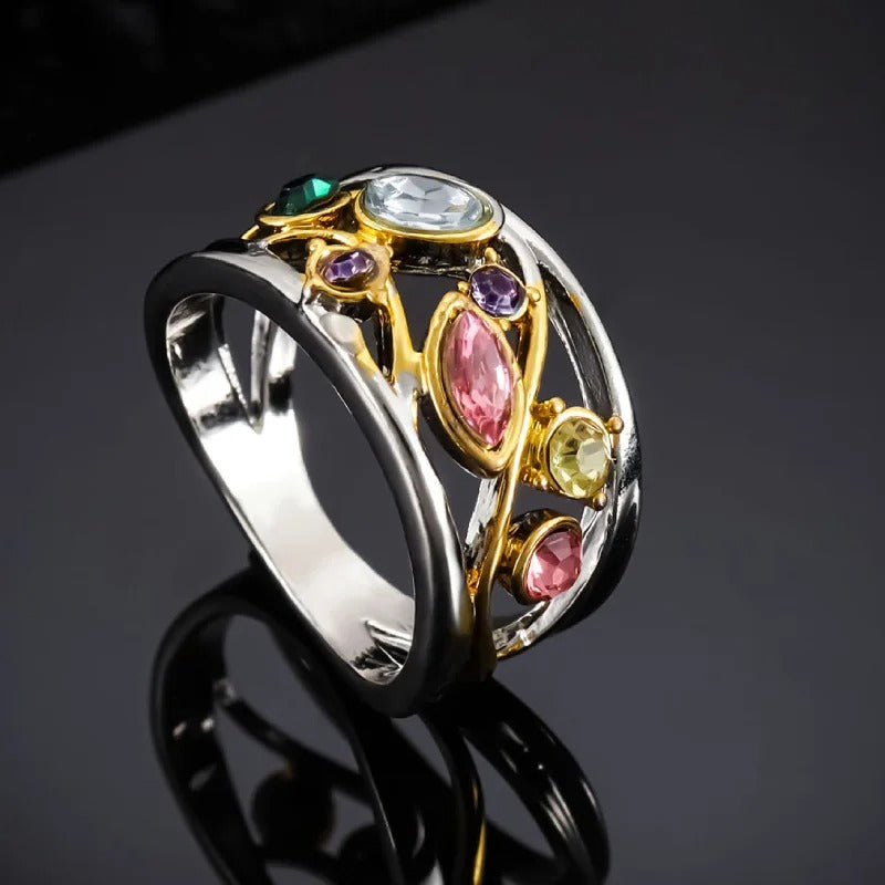 Crystal Quartz Magnetic Therapy Ring Women Weight Loss Jewelry