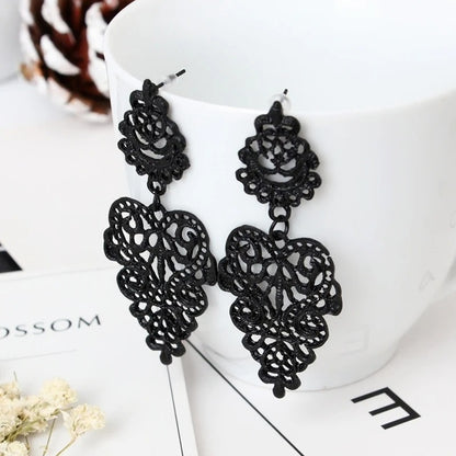 Exaggerated Geometric Long Drop Earrings Fashion Women
