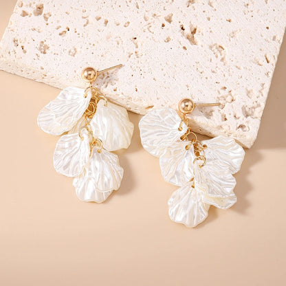 Fashion Summer Beach Pearl Shell Earrings for Women Girls Bohemia Hoop Earrings Party Holiday Jewelry Gifts