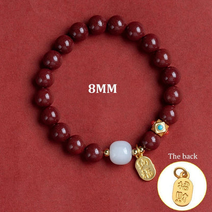 Natural Cinnabar Wealth Bracelet for Women Luck & Prosperity