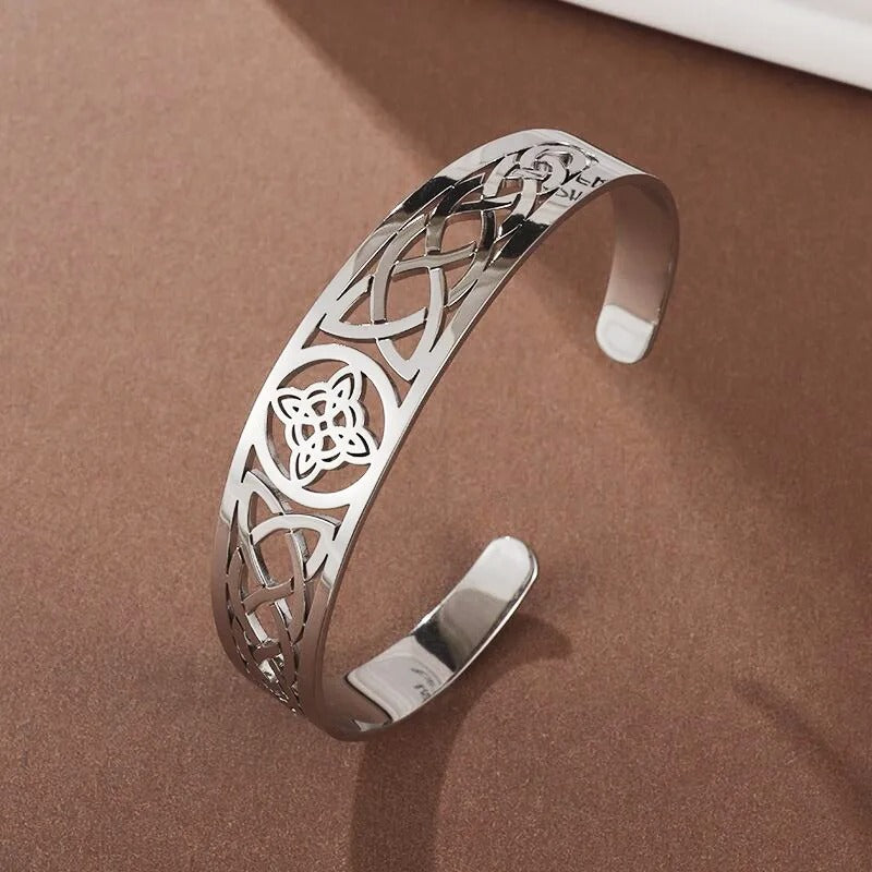 Witch Knot Bracelet Stainless Steel Adjustable Open Cuff Bracelet Jewelry Men Women Birthday Gift