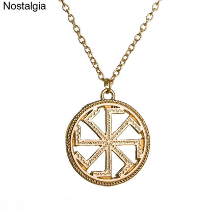 Kolovrat Symbol Pendant Slavic Jewelry Amulet Necklace