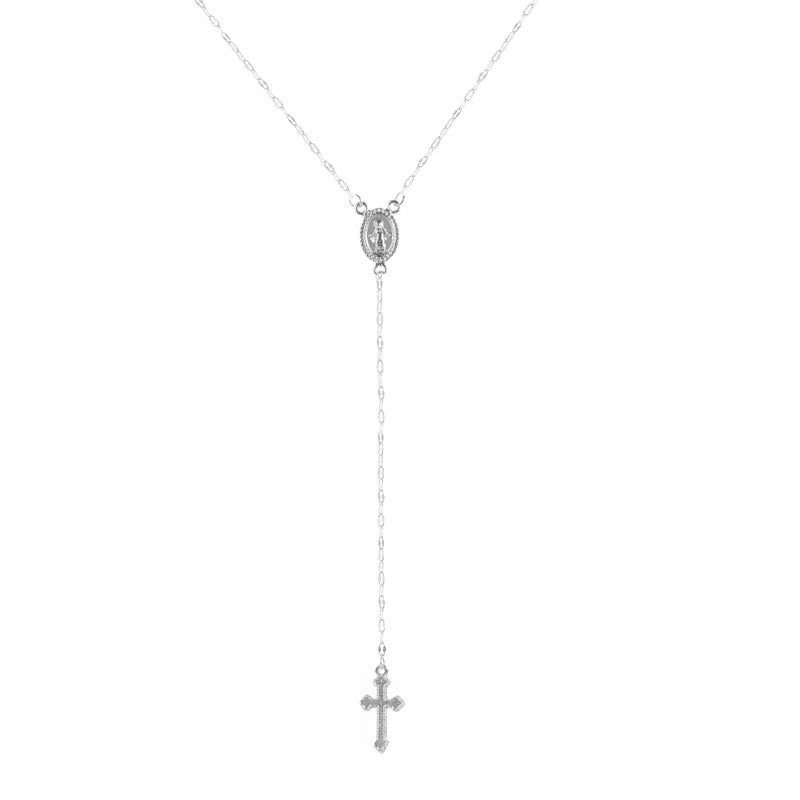 SUMENG 2025 New Fashion Vintage Christian Cross Bohemia Religious Rosary Pendant Necklace For Women Charm Jewelry Gifts