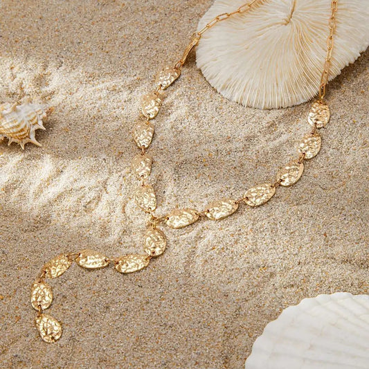 Vintage Irregular Baroque Y-shaped Necklace Women 2025 Simple Geometric Pendant Necklace Daily Jewelry Accessories