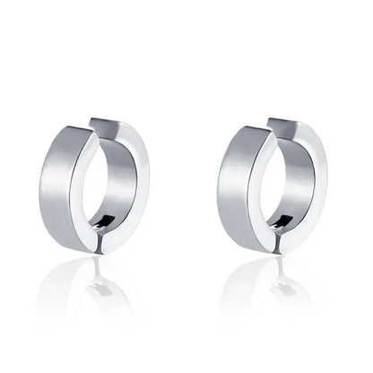 Non-Piercing Clip Earrings for Women Punk Titanium Steel Studs