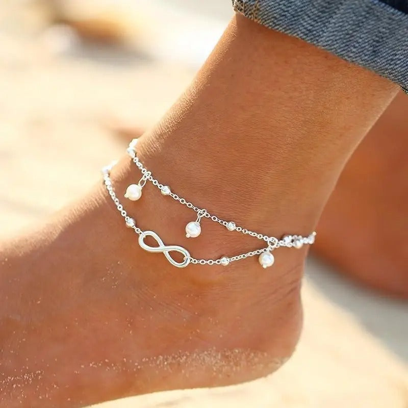 New Fashion Foot Chain Jewelry For Women Exquisite Gold Silver Color Shiny Rhinestones Ankle Bracelets Anklet
