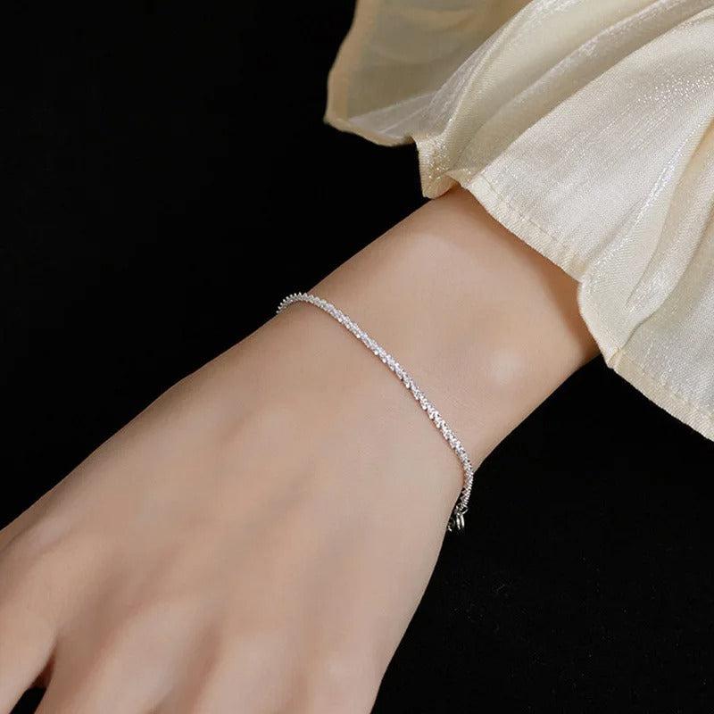 Crystal Zircon Chain Bracelet for Women Luxury Roman Bangle Jewelry