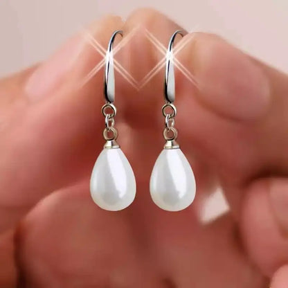 New Pearl Red Drop Earring for Women Fancy Colorful Simulated-pearl Long Earring Trendy Jewelry Gift