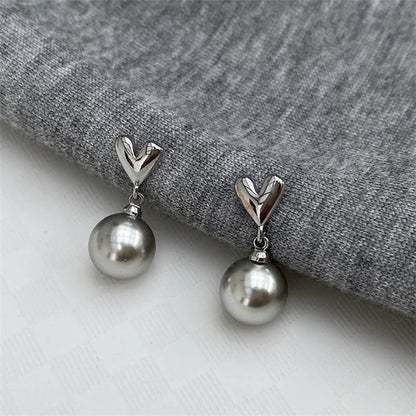 Simulated Pearl Drop Earrings Women Long Statement Jewelry