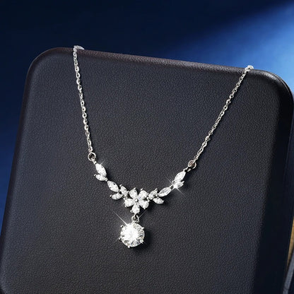 D Color Moissanite Cassia Twig Necklace S925 Silver Women