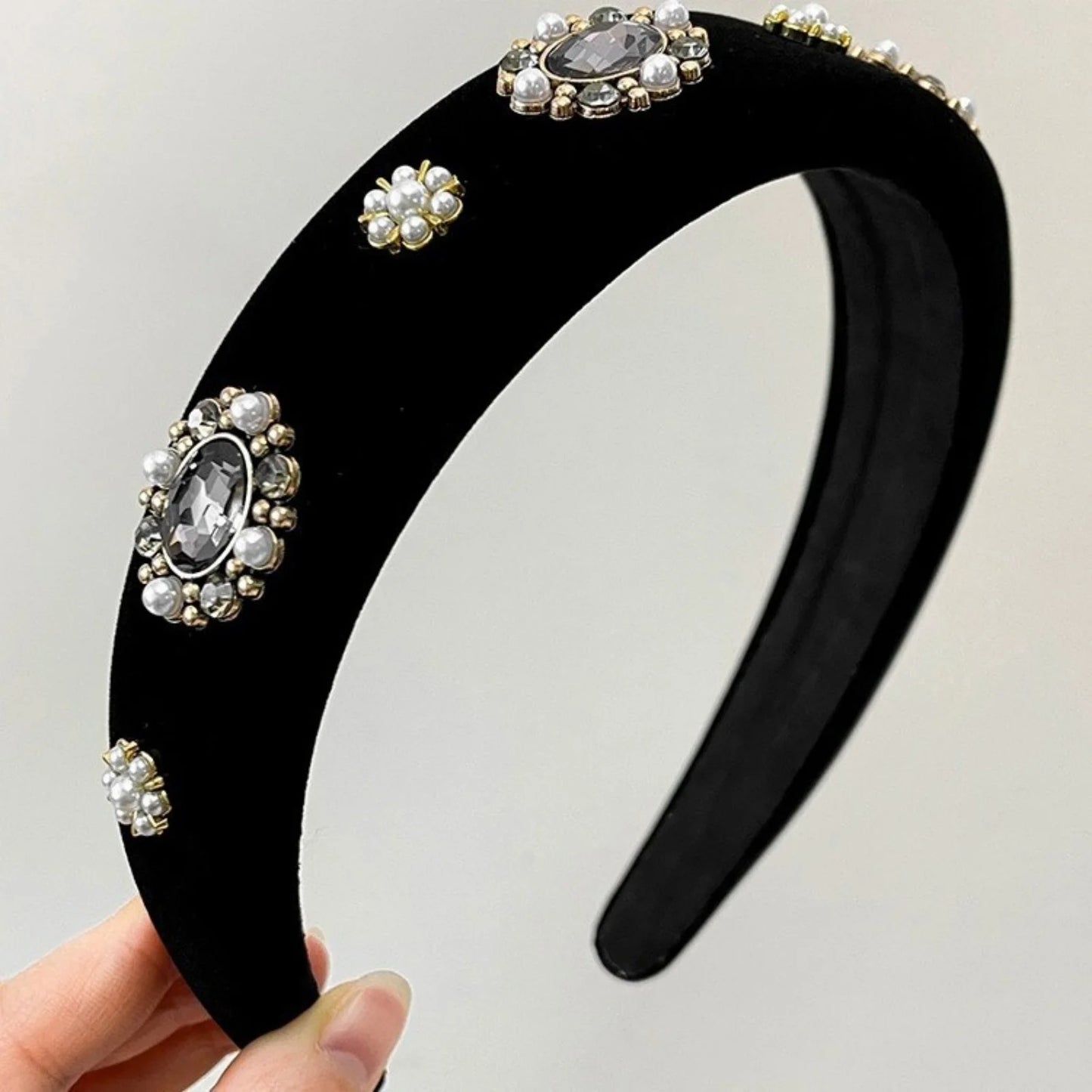 Autumn Winter Sparkly Rhinestone Hairband Women Korea Style