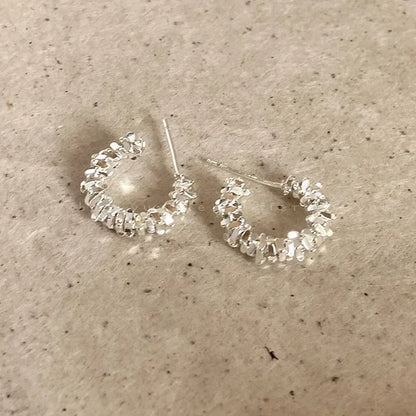New Trend Irregular C Shape Earrings for Women Elegant Jewelry
