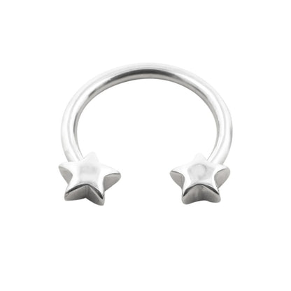 JHJT 16G Stainless Steel Horseshoe Nose Piercing Star Septum Nose Ring Women Nostril Body Jewelry