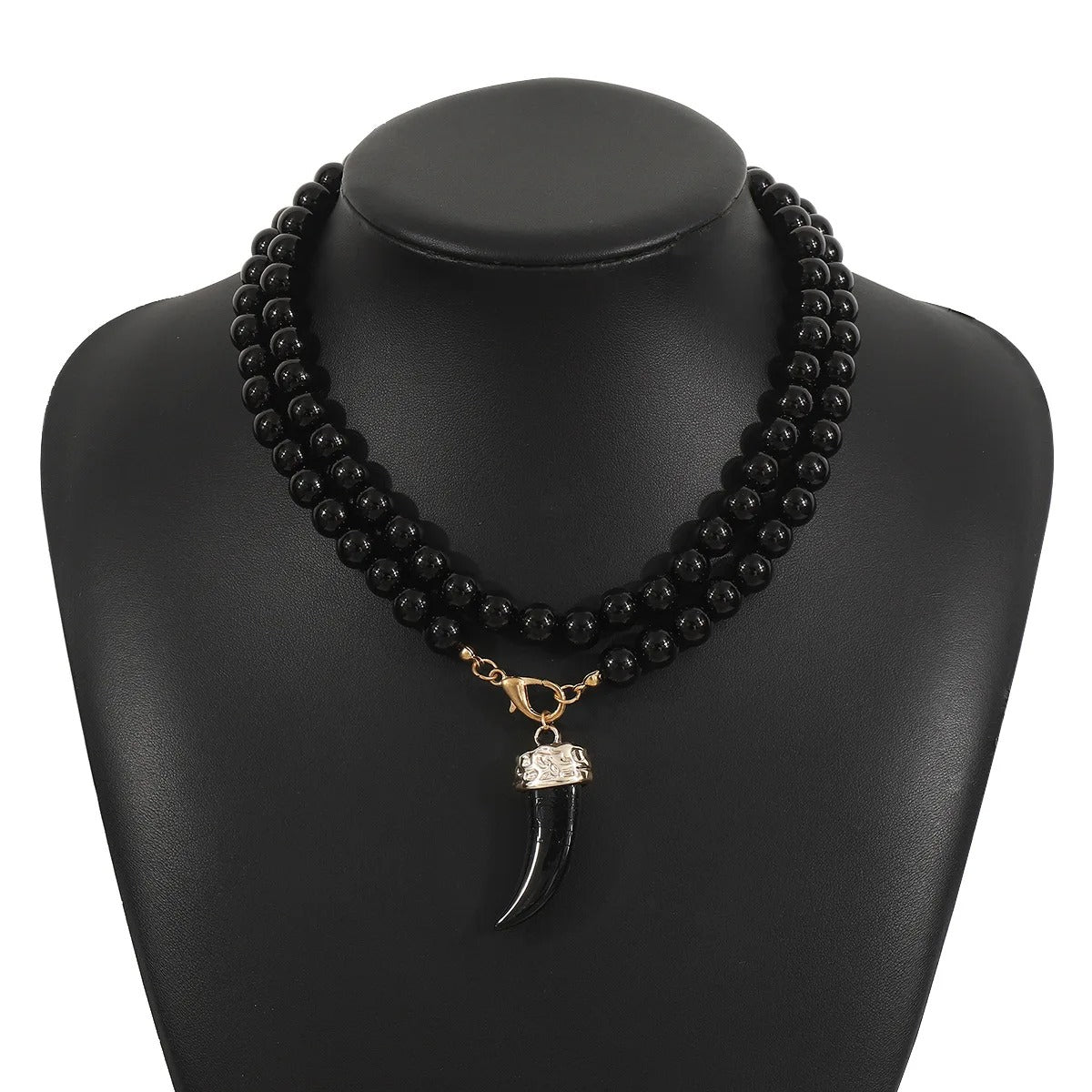 Vintage Women Jewelry Personality Horn Pendant High Quality Pearl Beaded Necklaces 2025 Trend Holiday Party Accessories
