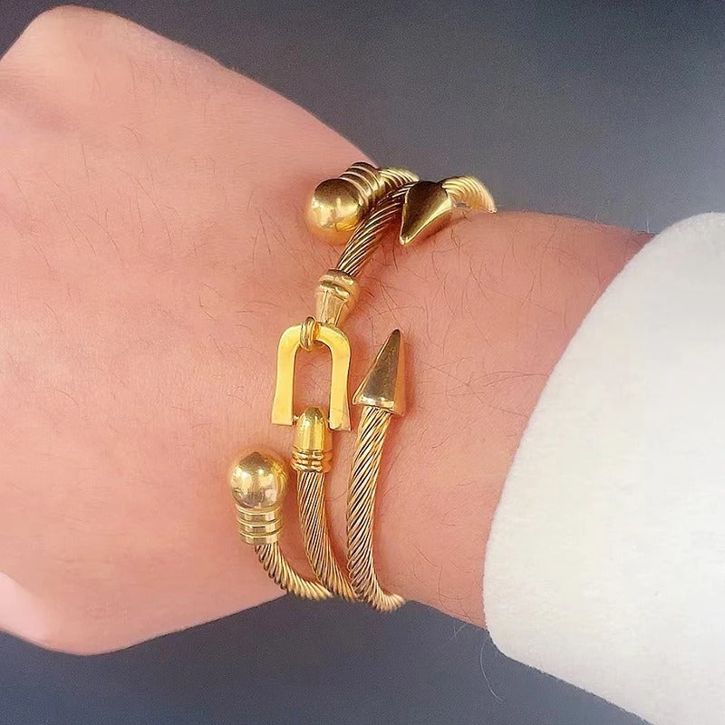 3pcs Luxury Stainless Steel Arrow Cuff Women Bracelet Women Jewelry Sets Couple Gift
