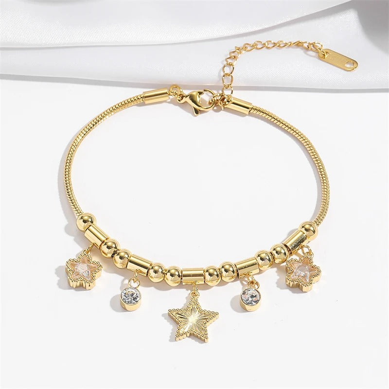 Women’s Statement Stainless Steel Bracelets 3 Styles Zircon Charms