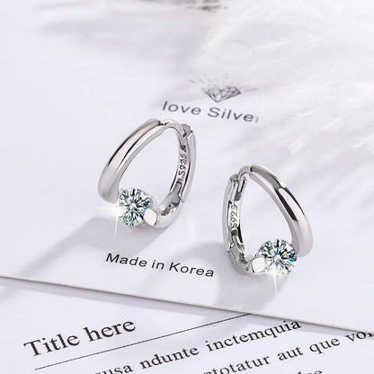 Sterling Silver & Gold Crystal Earrings Women’s Fashion Wedding Jewelry