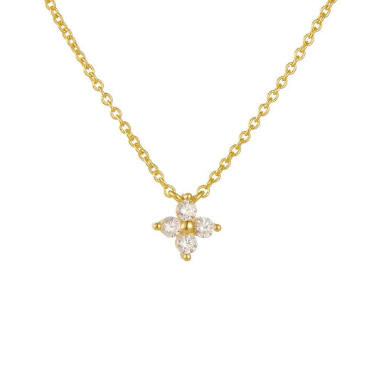 Fashion Tiny Flowers Dainty Necklace Gold Silver Color Stainless Steel Zircon Choker Necklace for Women Pendant Jewelry Gifts