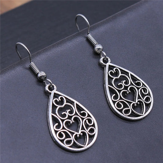 Geometric Waterdrop Knot Drop Earrings Vintage Women